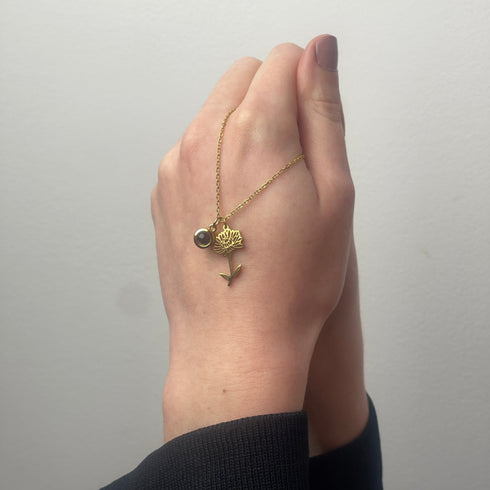 Birth Month Flower Necklace And Photo Projection Necklace For Mom Day Gift, Birthday For Gift, Valentine Day For Gift, Christmas Gift